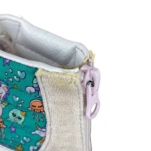 VANS Kids Off The Wall High Top Sneakers Ocean Print Back Zip 751505 Sz 3 - Picture 9 of 12